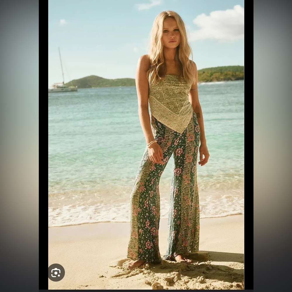 Free People Bali Sultry Boho Flare Legging Pants